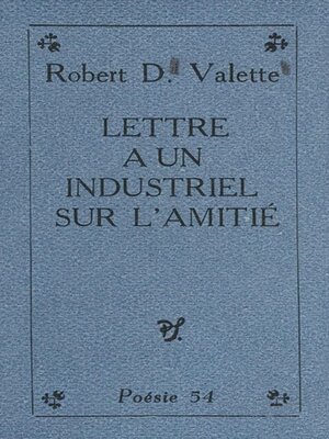 cover image of Lettre à un industriel sur l'amitié